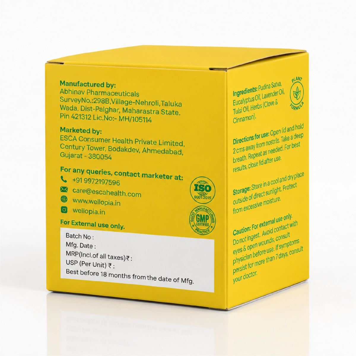 Comfort Inhaler | Plant-Based Aromatic Relief for Stuffy Noses