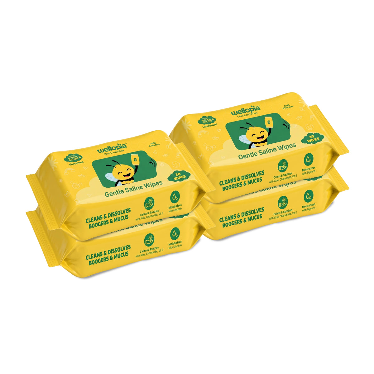 Saline Wet Wipes, 30 Count (Ages 6 Months+)