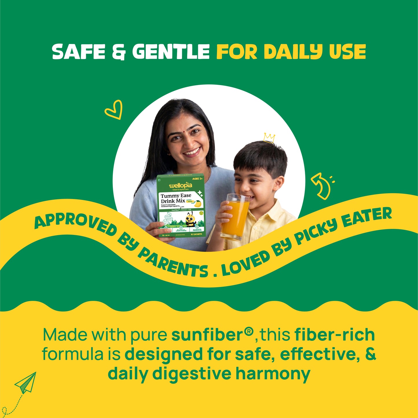 Tummy Ease Drink Mix for Kids (Ages 2+) | Prebiotic Fiber for Digestion & Constipation Relief