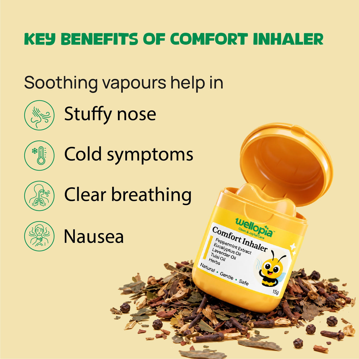 Comfort Inhaler | Plant-Based Aromatic Relief for Stuffy Noses