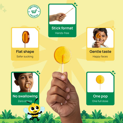 Kid's Throat Soothing Pops (Ages 3+), 10 Pops Per Pack