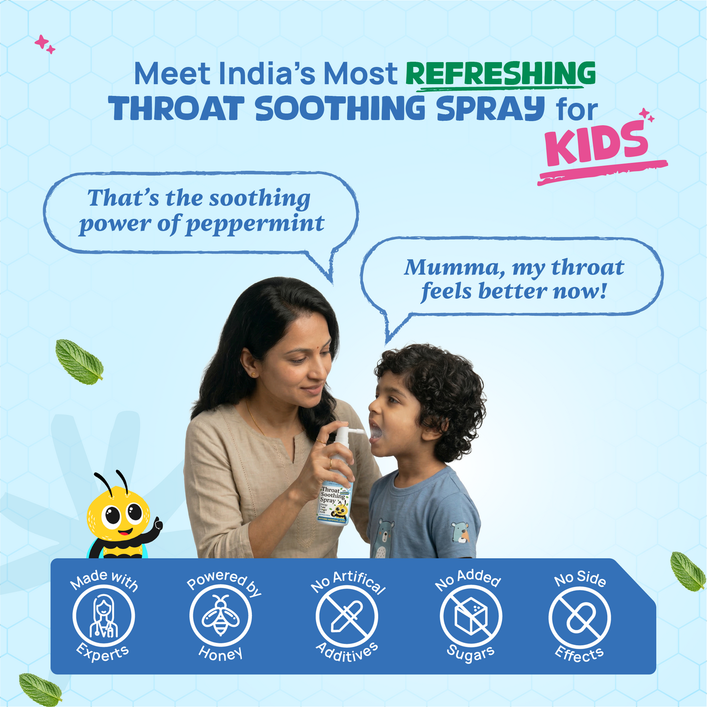 Peppermint Throat Soothing Spray (Ages 6+), 240 Sprays