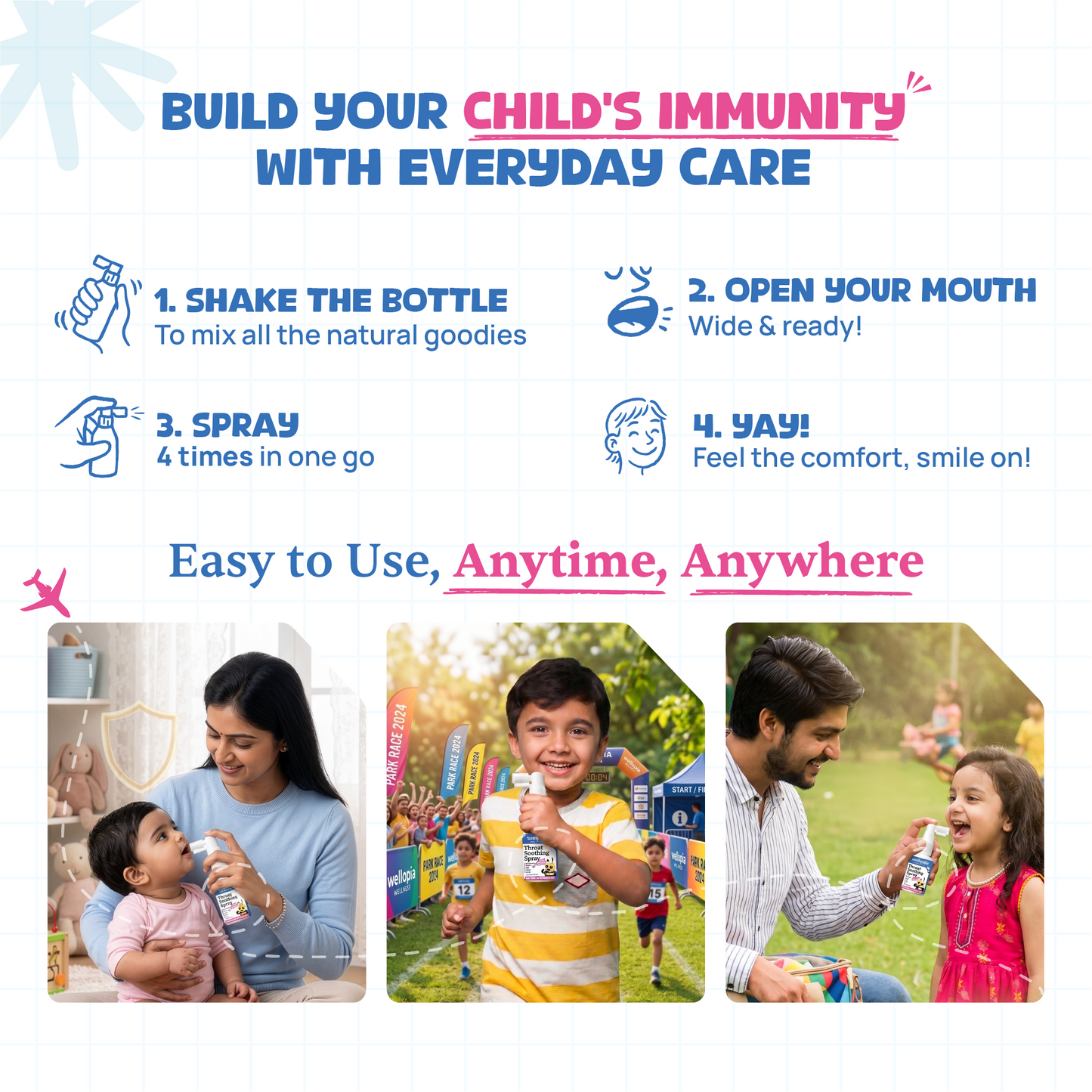 Daily Throat Care Spray (Ages 2+), 240 Sprays