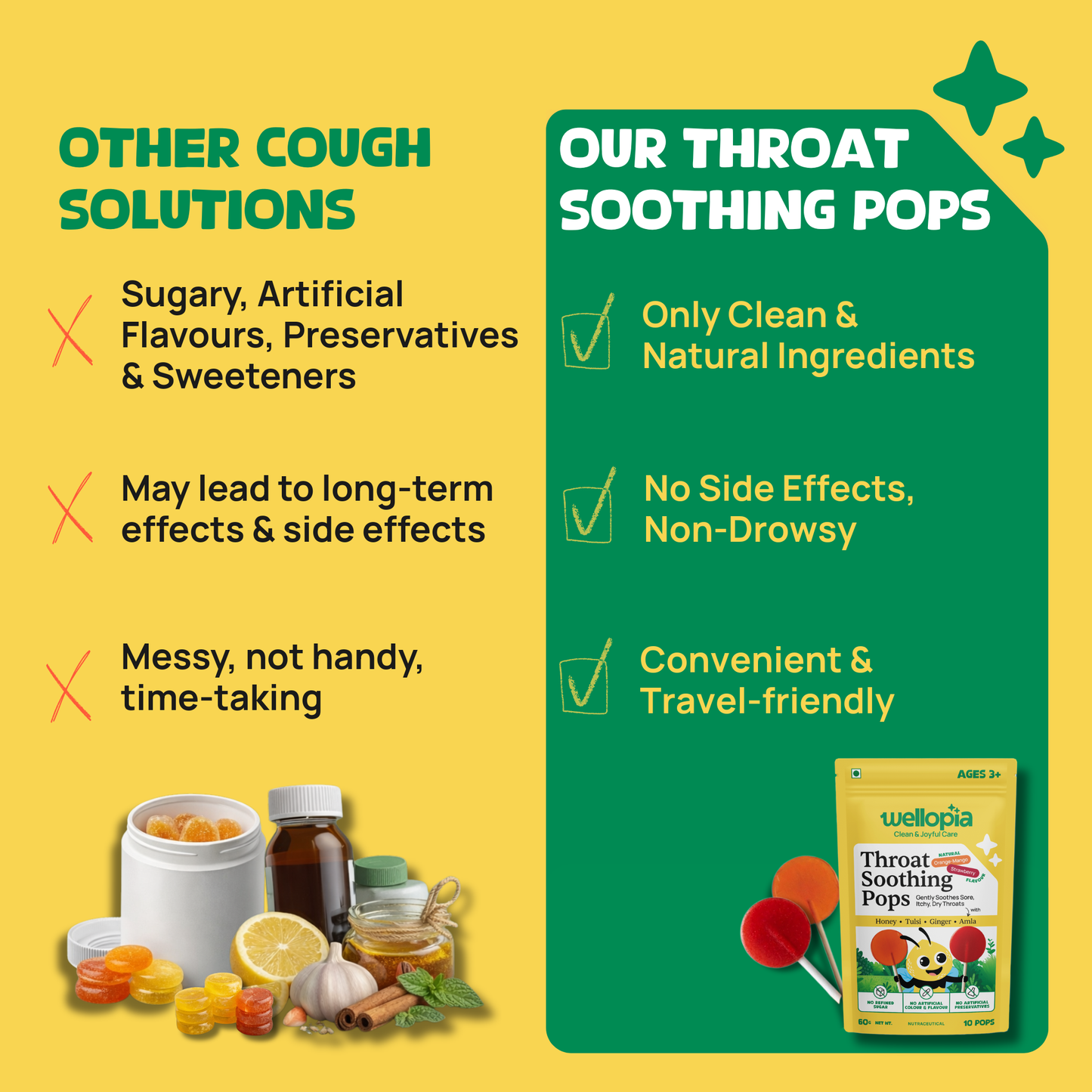 Kid's Throat Soothing Pops (Ages 2+), 10 Pops Per Pack