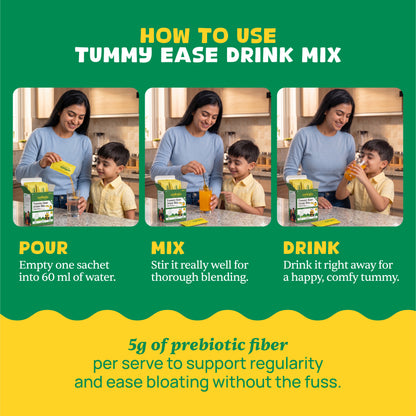 Tummy Ease Drink Mix for Kids (Ages 2+) | Prebiotic Fiber for Digestion & Constipation Relief