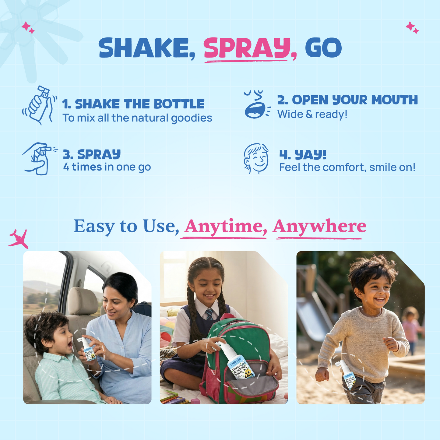 Peppermint Throat Soothing Spray (Ages 6+), 240 Sprays