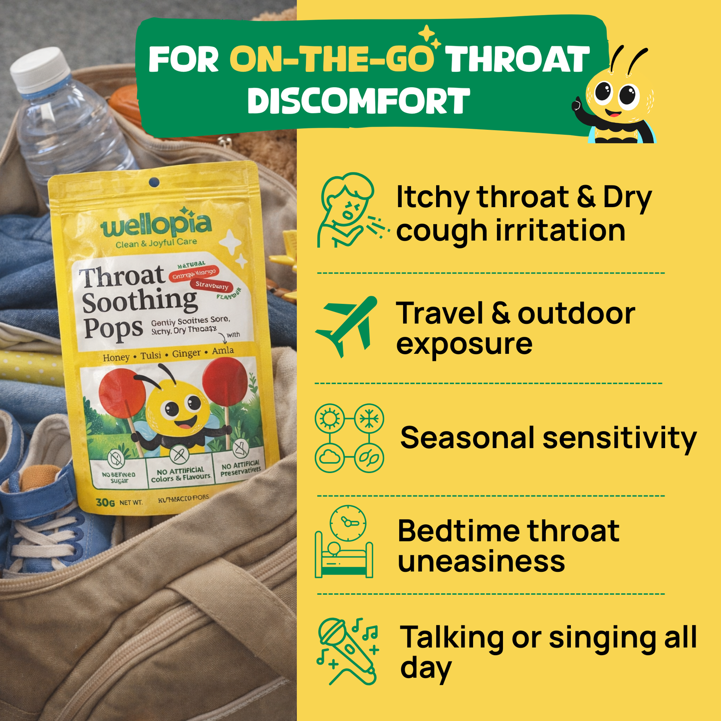 Kid's Throat Soothing Pops (Ages 2+), 10 Pops Per Pack