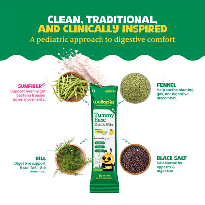 Tummy Ease Drink Mix for Kids (Ages 2+) | Prebiotic Fiber for Digestion & Constipation Relief