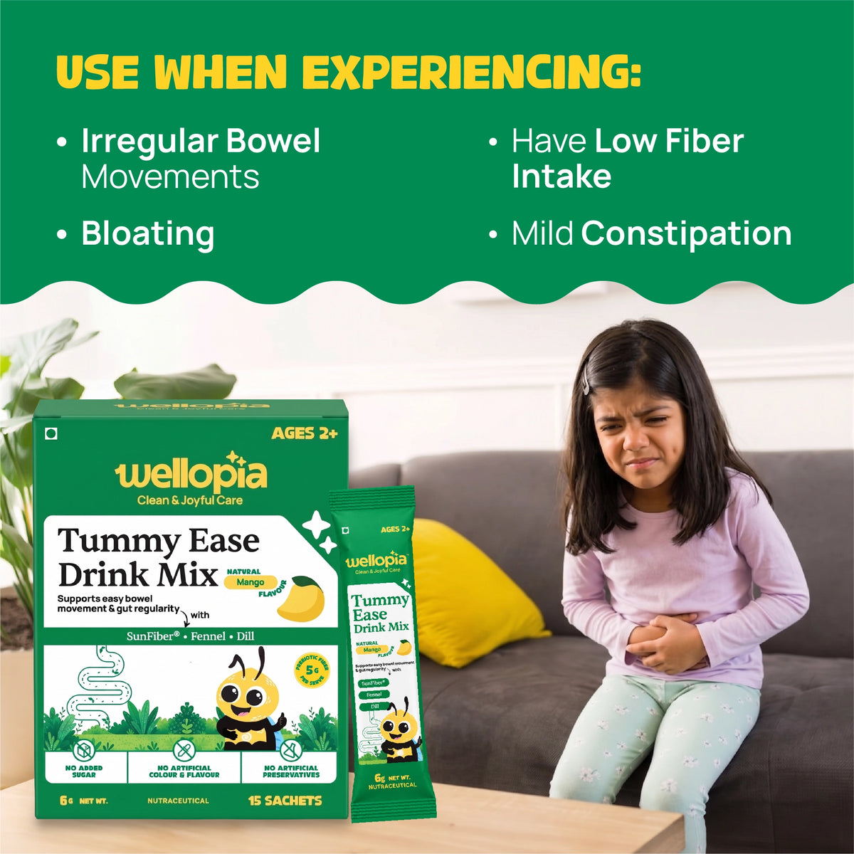 Tummy Ease Drink Mix for Kids (Ages 2+) | Prebiotic Fiber for Digestion & Constipation Relief