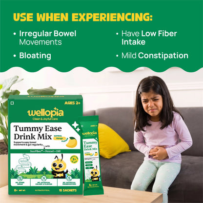Tummy Ease Drink Mix for Kids (Ages 2+) | Prebiotic Fiber for Digestion & Constipation Relief