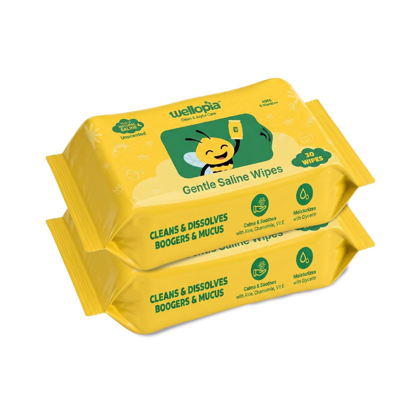 Saline Wet Wipes, 30 Count (Ages 6 Months+)