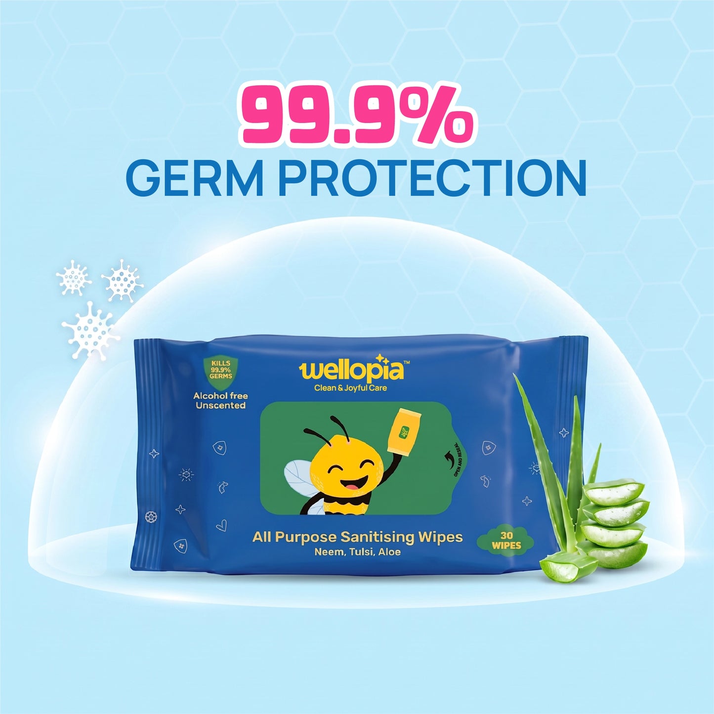 All purpose Sanitising Wipes, 30 Count (Ages 6 Months+)