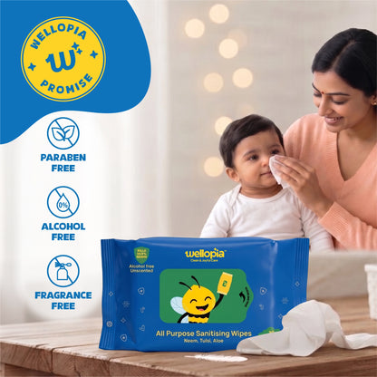 All purpose Sanitising Wipes, 30 Count (Ages 6 Months+)