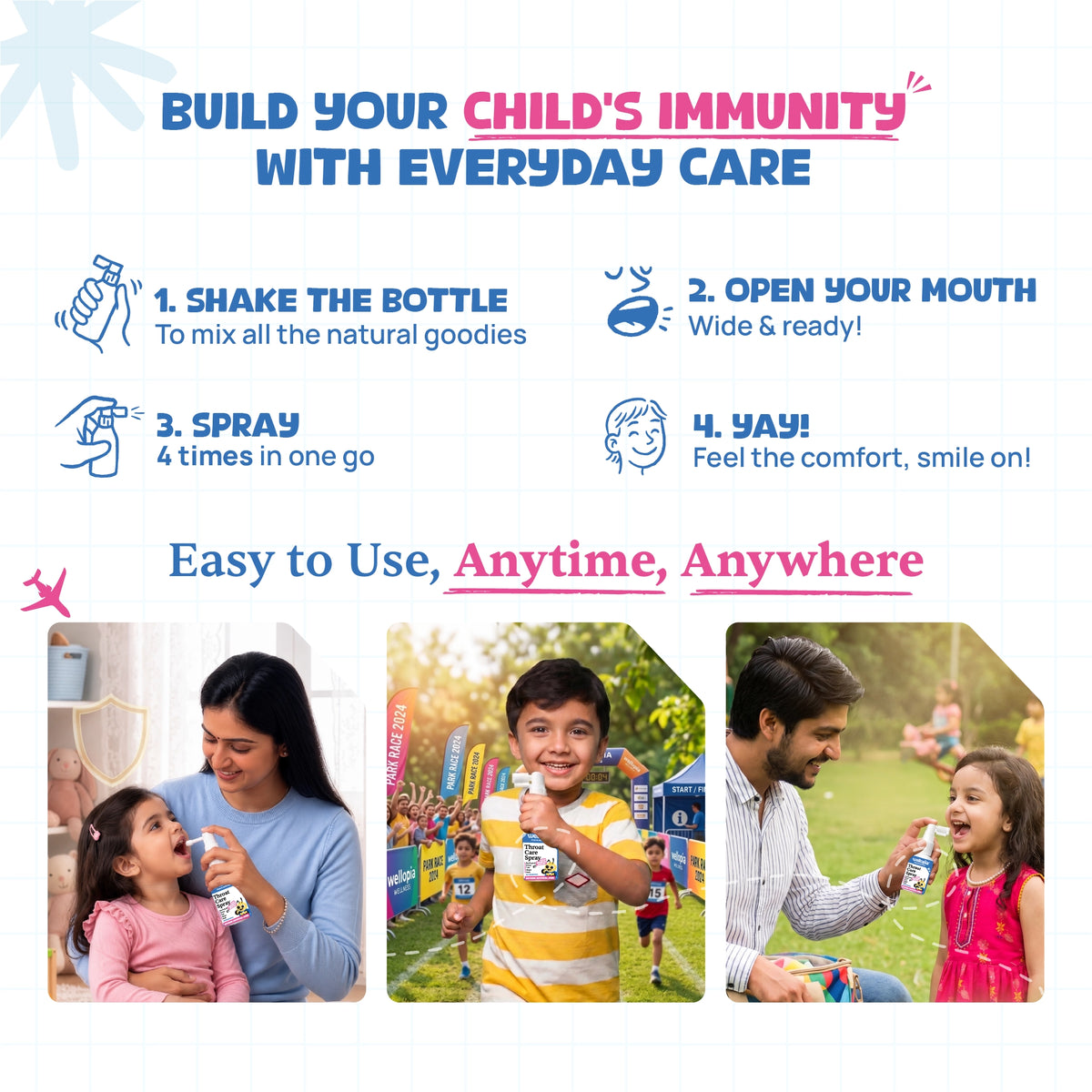Daily Throat Care Spray (Ages 2+), 240 Sprays